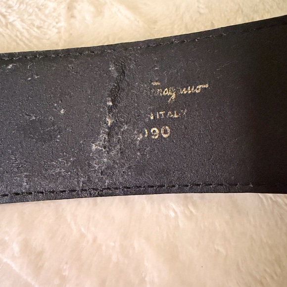 Salvatore Ferragamo Black and Gold Belt main image 7